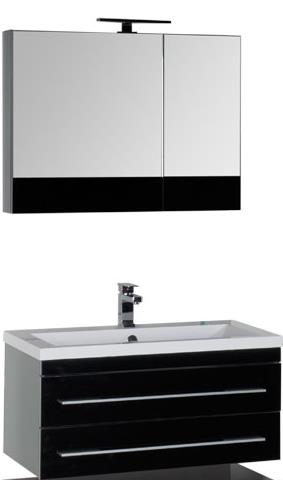 Мебель для ванной Aquanet Верона 90 черный (подвесной 2 ящика) – картинка